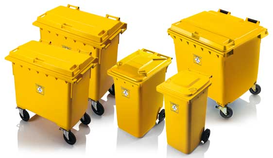 Wheeled bins (Wheelie bins) for medical waste 240 – 1100 litre from Weber